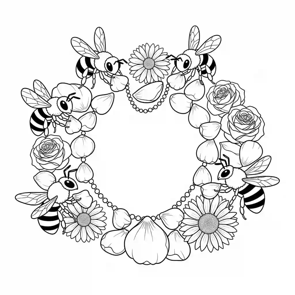 desenho fofo de abelha para colorir