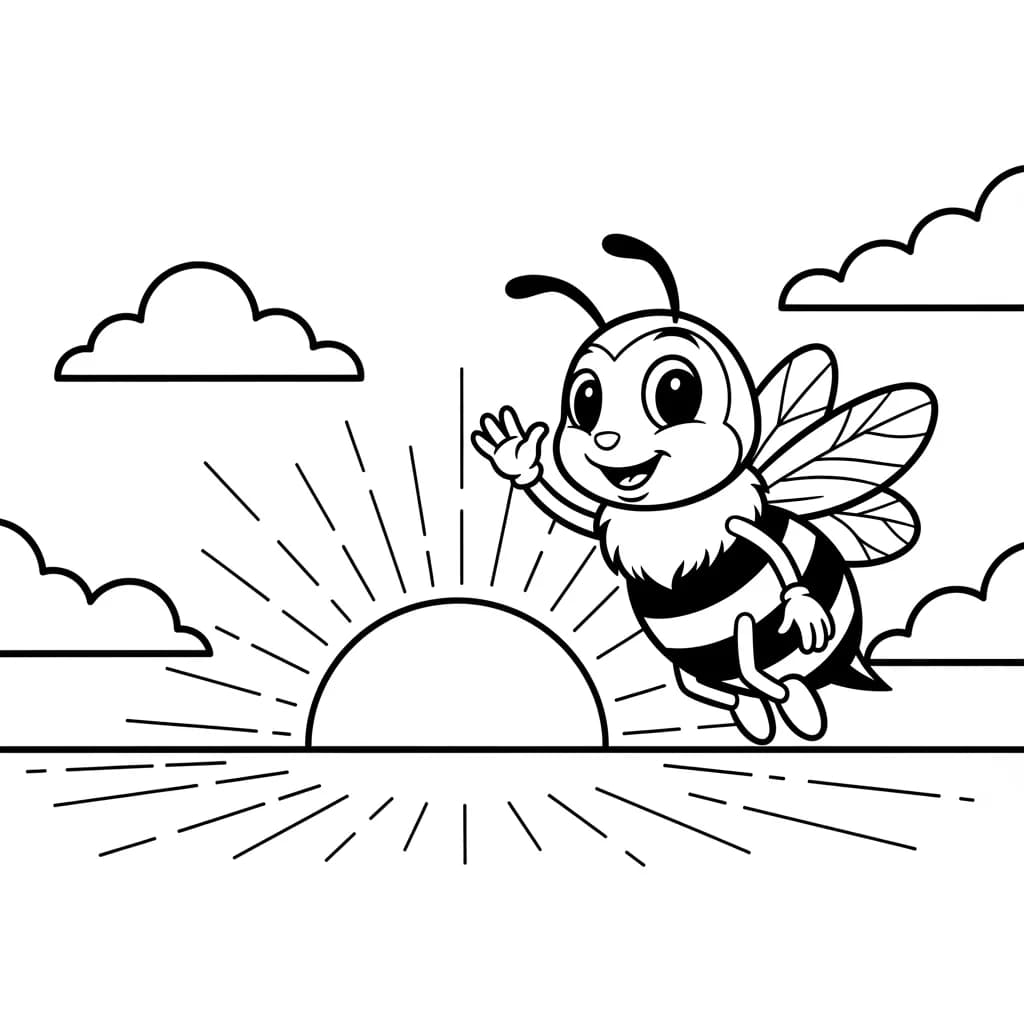 desenho fofo de abelha para colorir