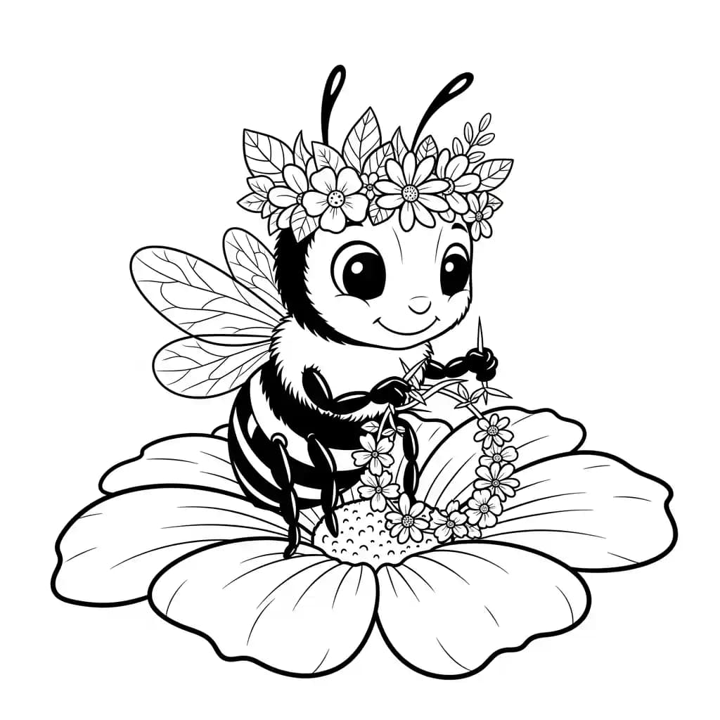 desenho fofo de abelha para colorir