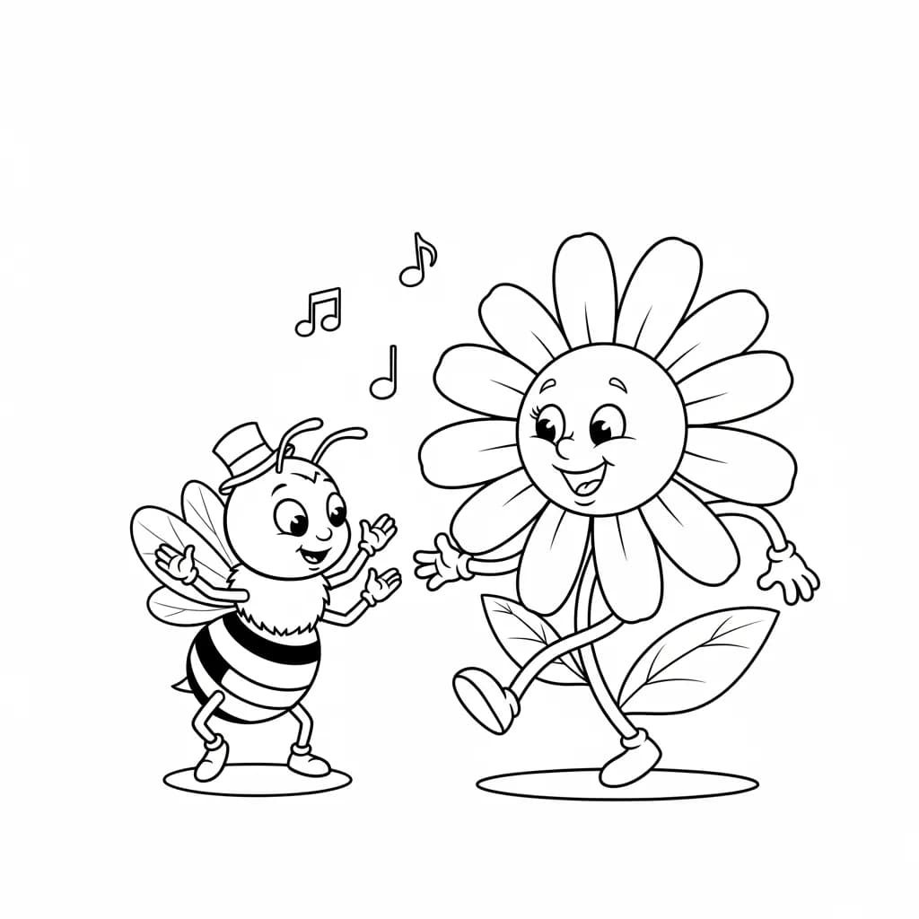 desenho fofo de abelha para colorir