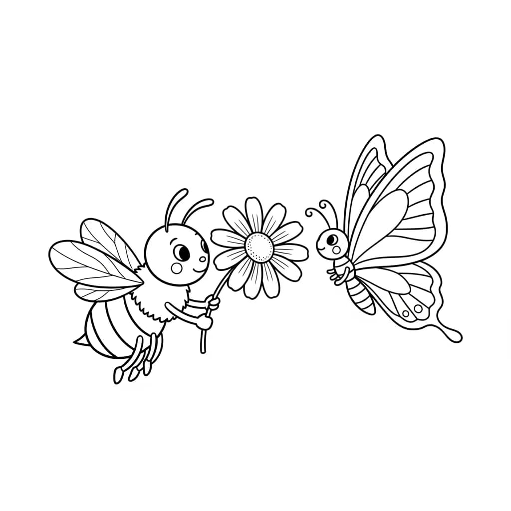 desenho fofo de abelha para colorir