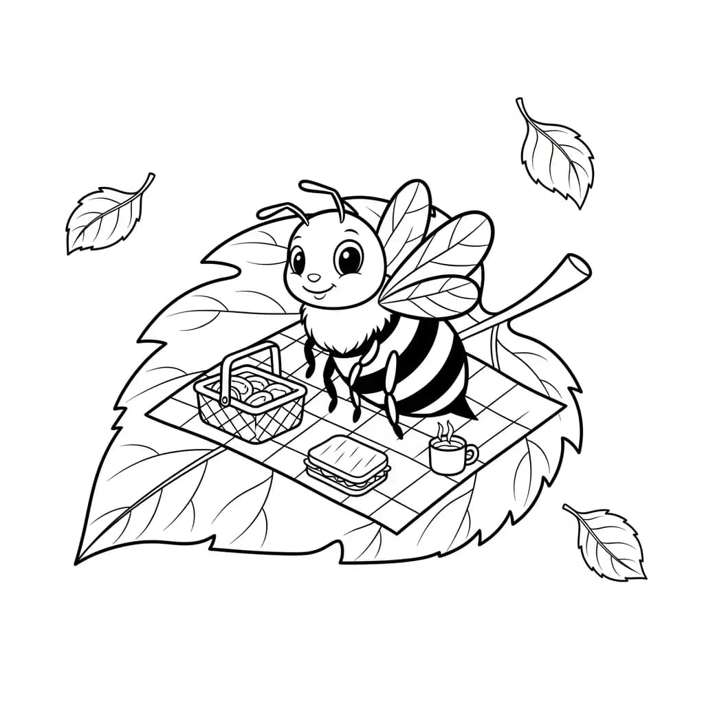 desenho fofo de abelha para colorir