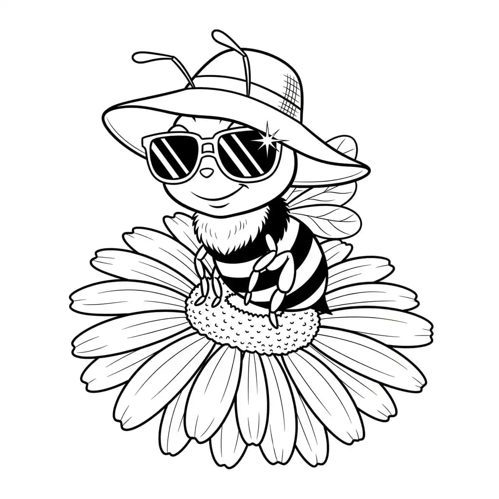 desenho fofo de abelha para colorir