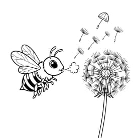 desenho fofo de abelha para colorir