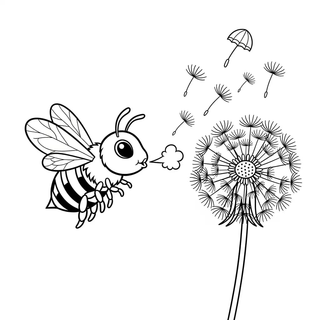 desenho fofo de abelha para colorir