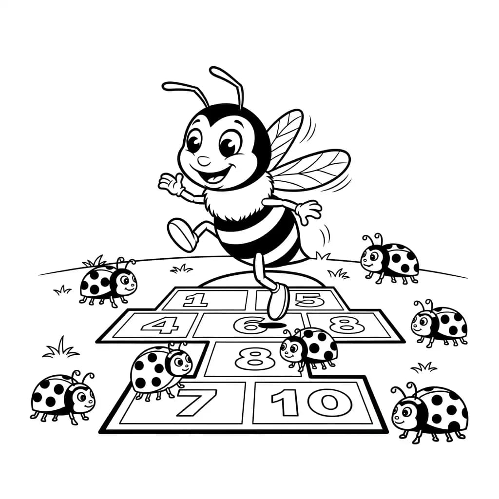 desenho fofo de abelha para colorir