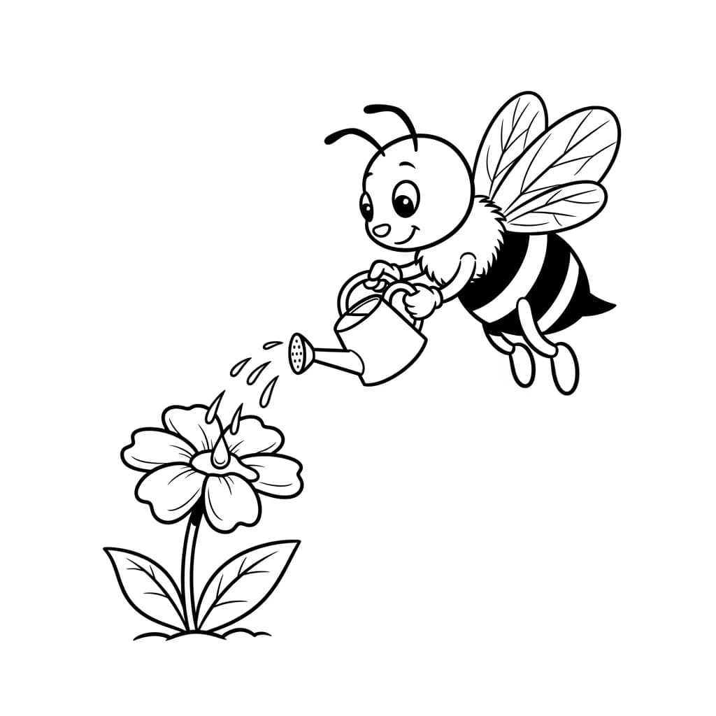 desenho fofo de abelha para colorir