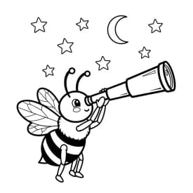 desenho fofo de abelha para colorir