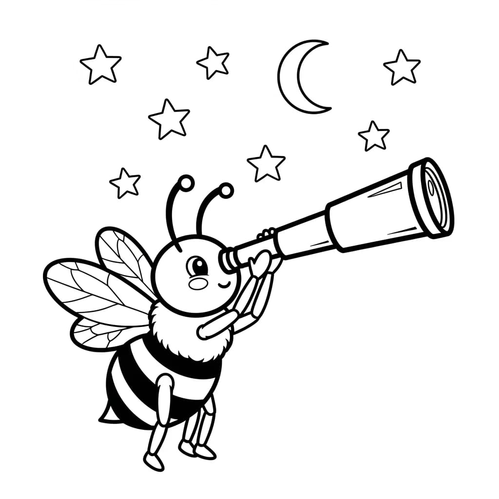 desenho fofo de abelha para colorir