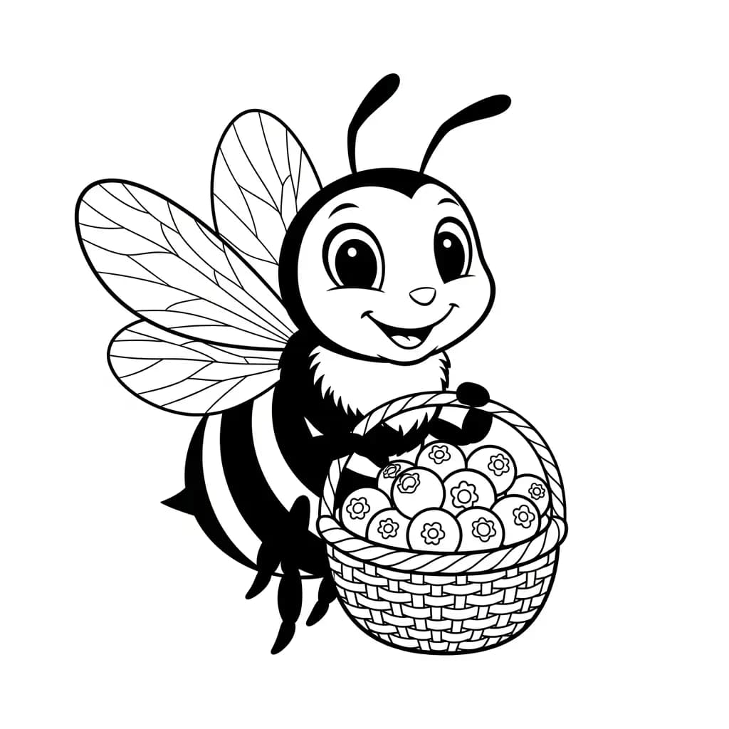 desenho fofo de abelha para colorir