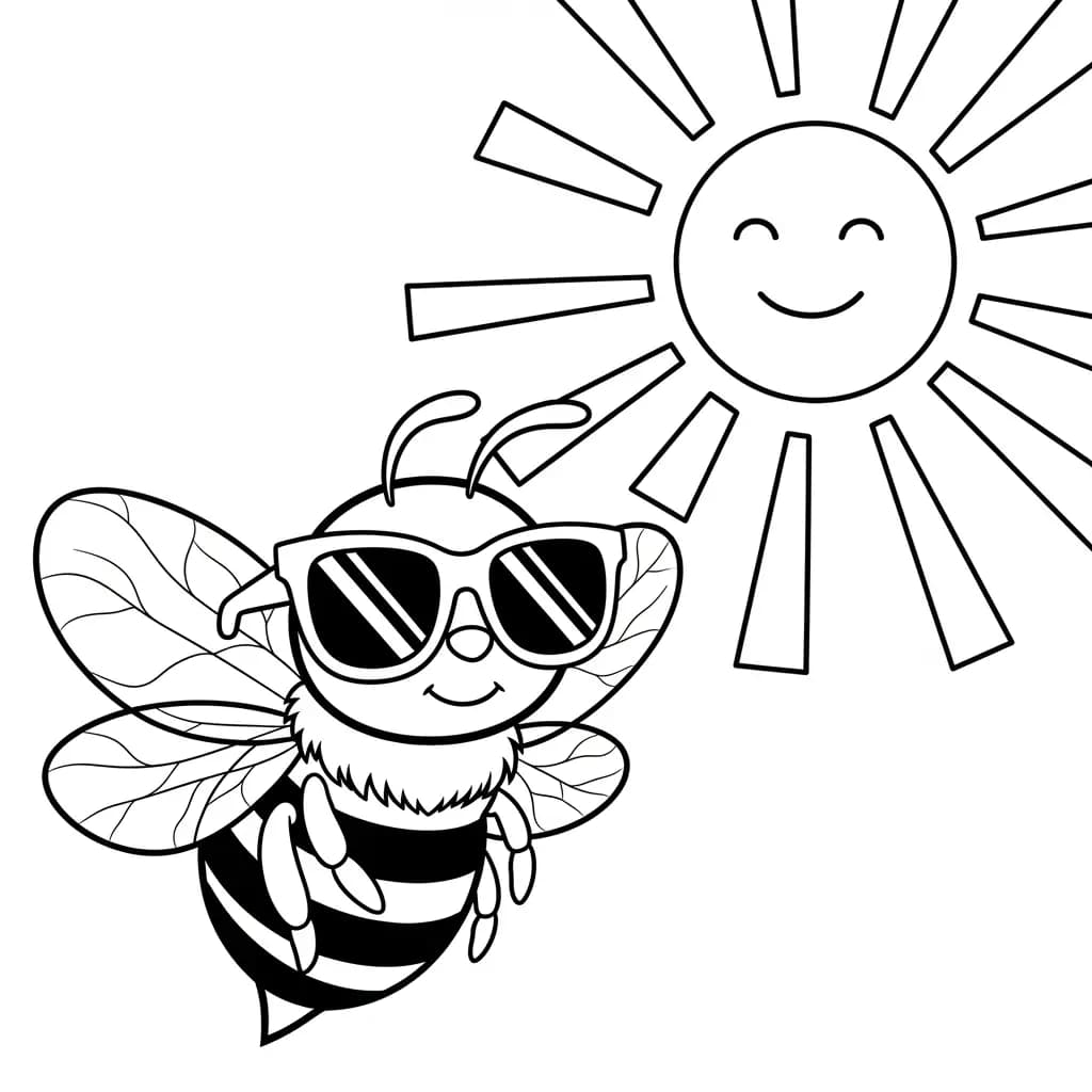 desenho fofo de abelha para colorir