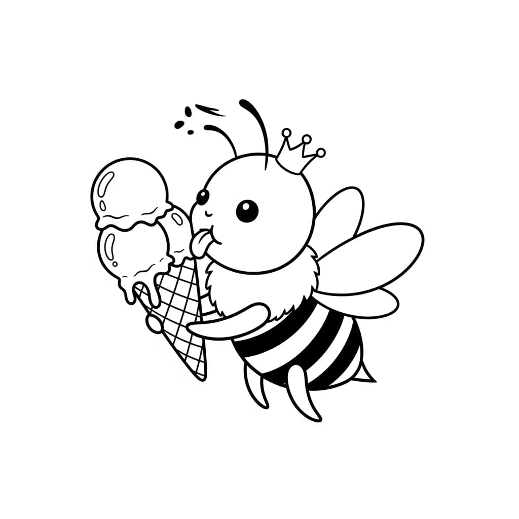desenho fofo de abelha para colorir