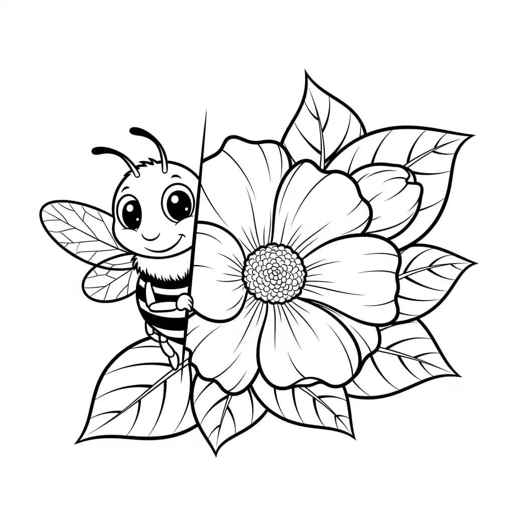 desenho fofo de abelha para colorir