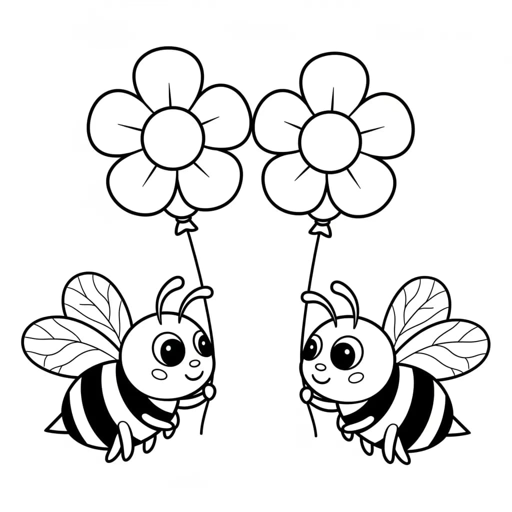 desenho fofo de abelha para colorir