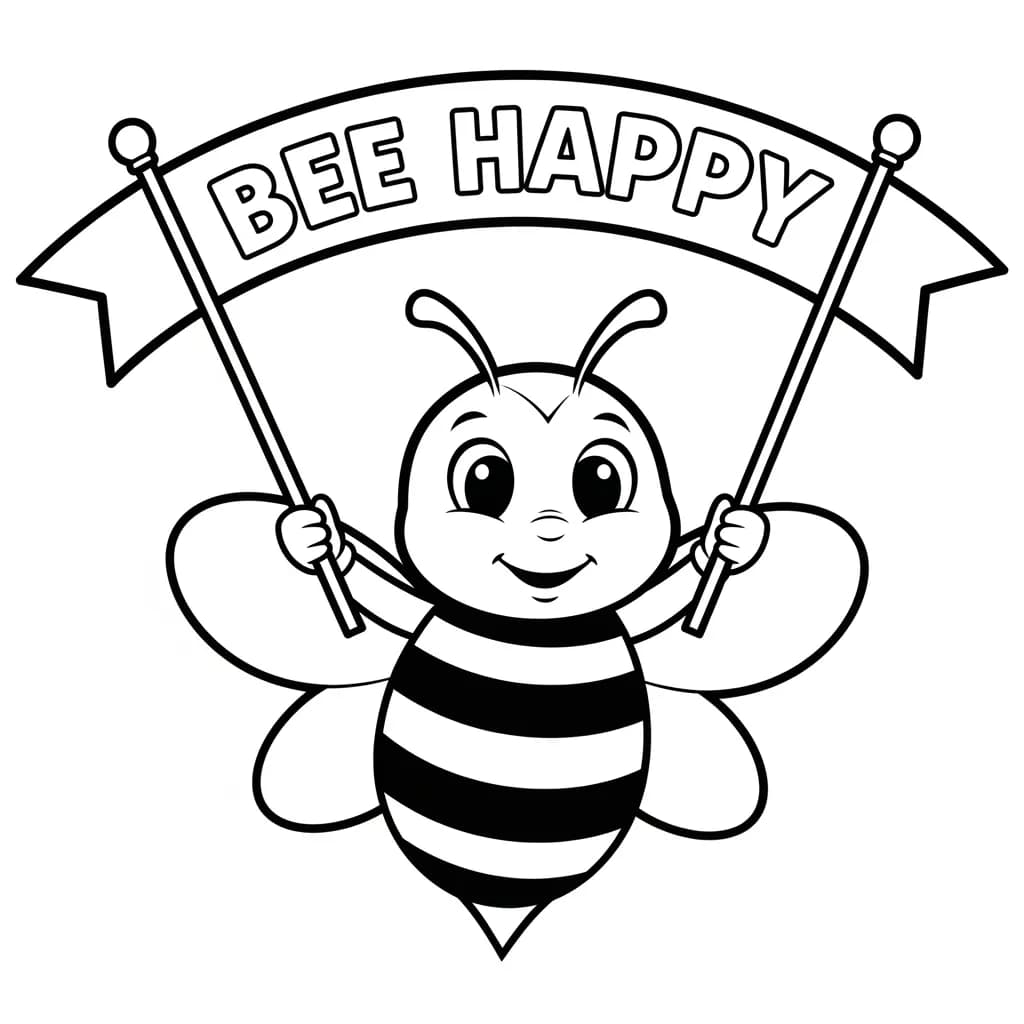 desenho fofo de abelha para colorir