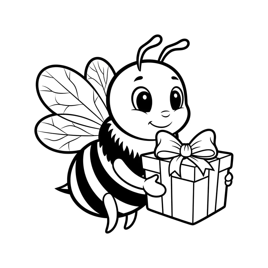 desenho fofo de abelha para colorir