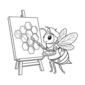 desenho fofo de abelha para colorir