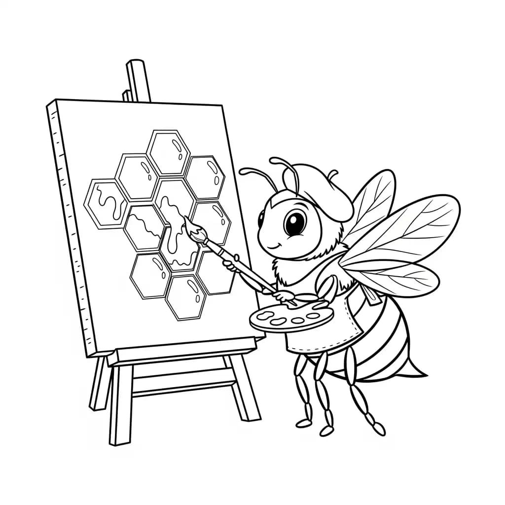 desenho fofo de abelha para colorir