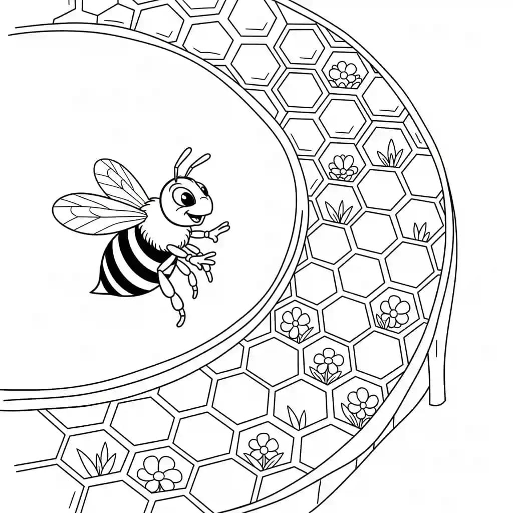 desenho fofo de abelha para colorir