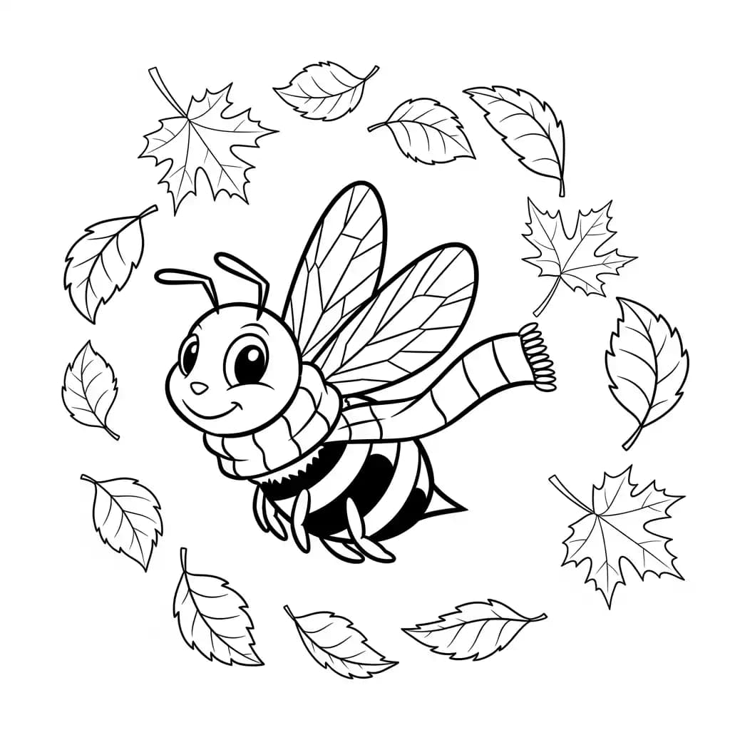 desenho fofo de abelha para colorir