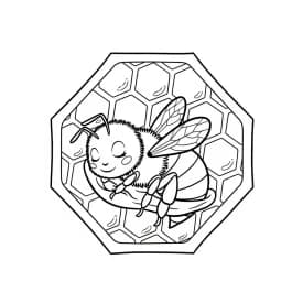 desenho fofo de abelha para colorir