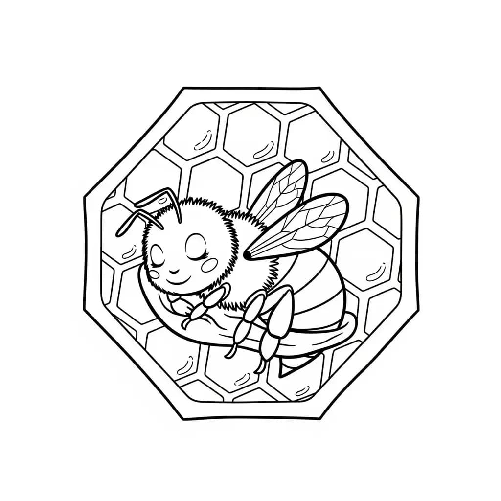 desenho fofo de abelha para colorir