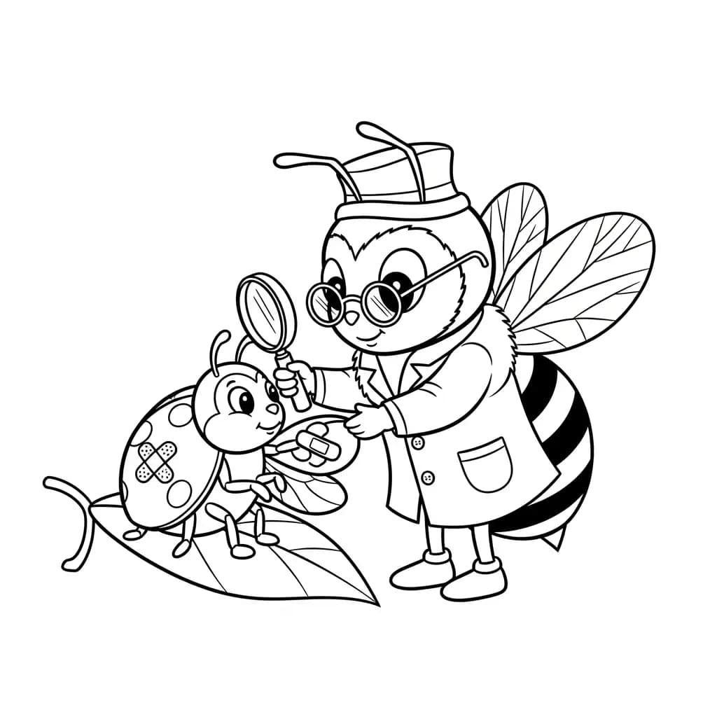 desenho fofo de abelha para colorir