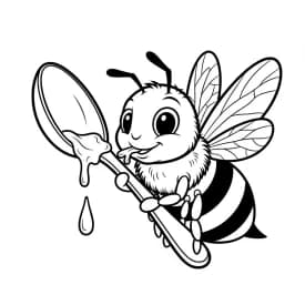 desenho fofo de abelha para colorir