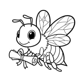 desenho fofo de abelha para colorir