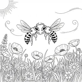 desenho fofo de abelha para colorir