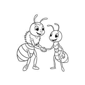 desenho fofo de abelha para colorir