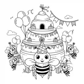 desenho fofo de abelha para colorir