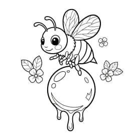 desenho fofo de abelha para colorir