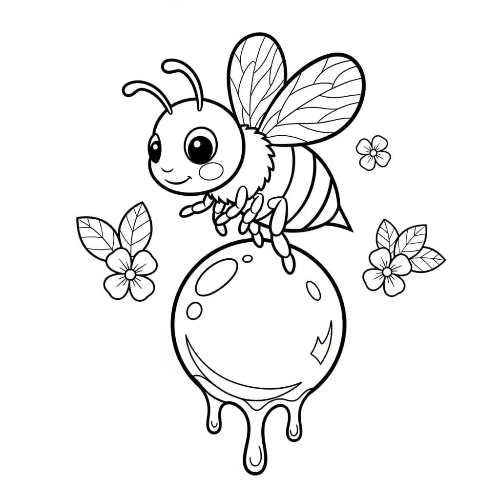 desenho fofo de abelha para colorir