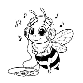 desenho fofo de abelha para colorir