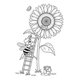 desenho fofo de abelha para colorir