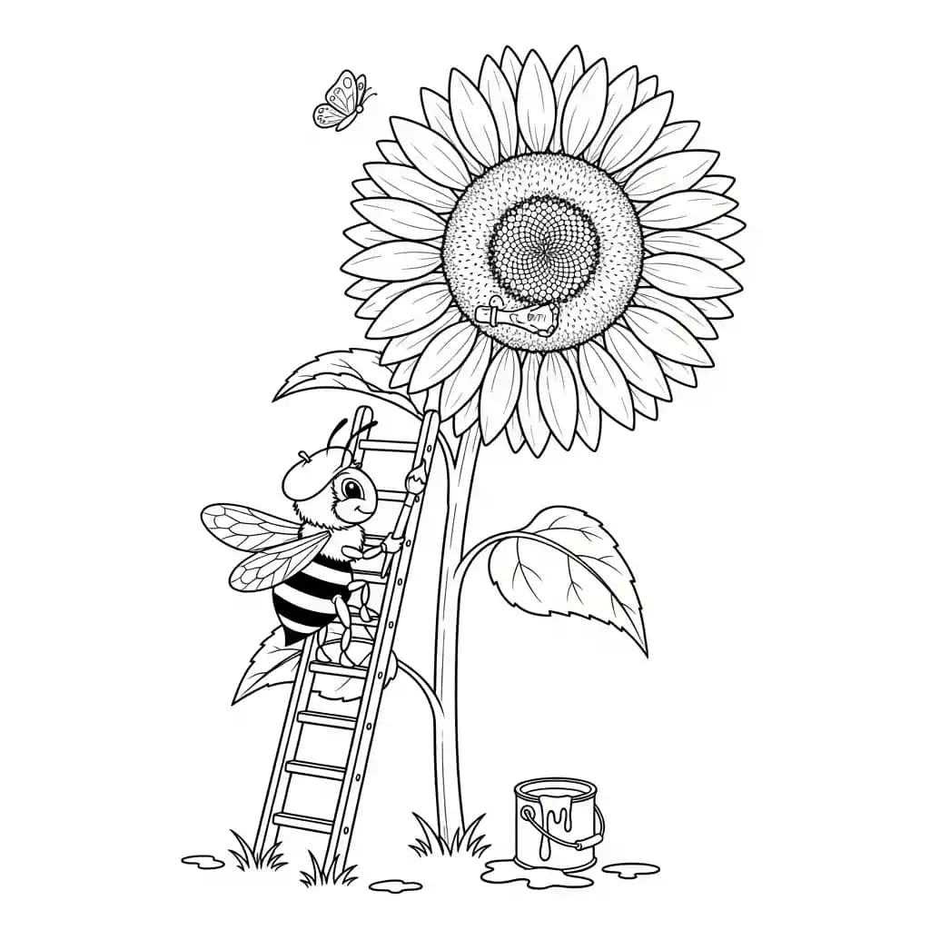 desenho fofo de abelha para colorir