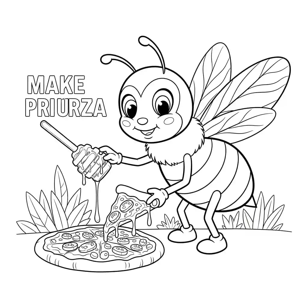 desenho fofo de abelha para colorir