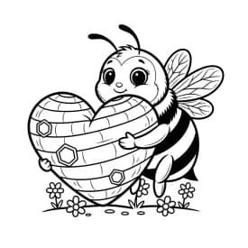 desenho fofo de abelha para colorir