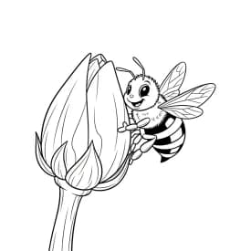 desenho fofo de abelha para colorir