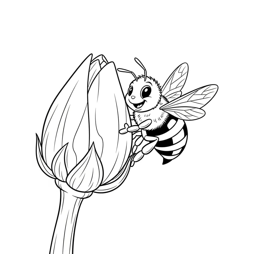 desenho fofo de abelha para colorir