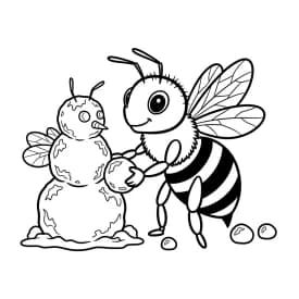 desenho fofo de abelha para colorir