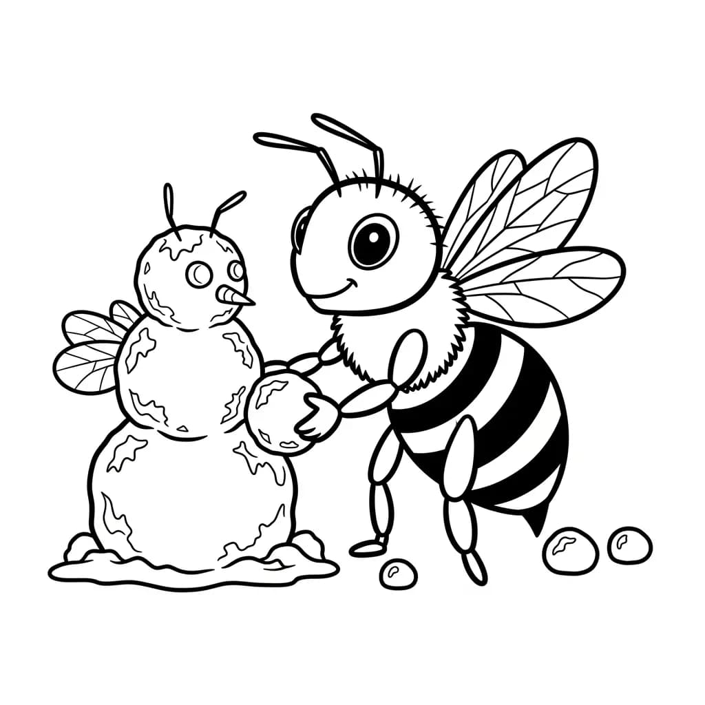 desenho fofo de abelha para colorir