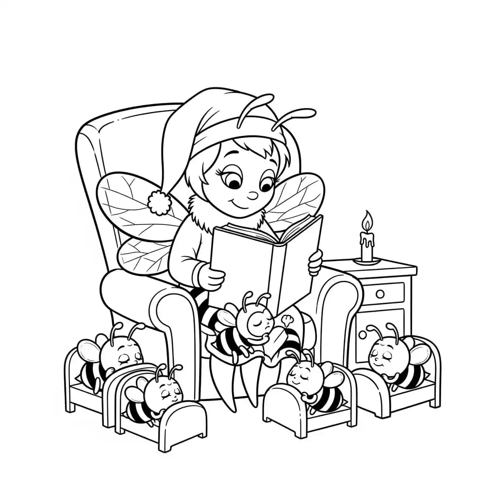 desenho fofo de abelha para colorir