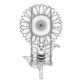 desenho fofo de abelha para colorir