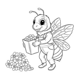 desenho fofo de abelha para colorir