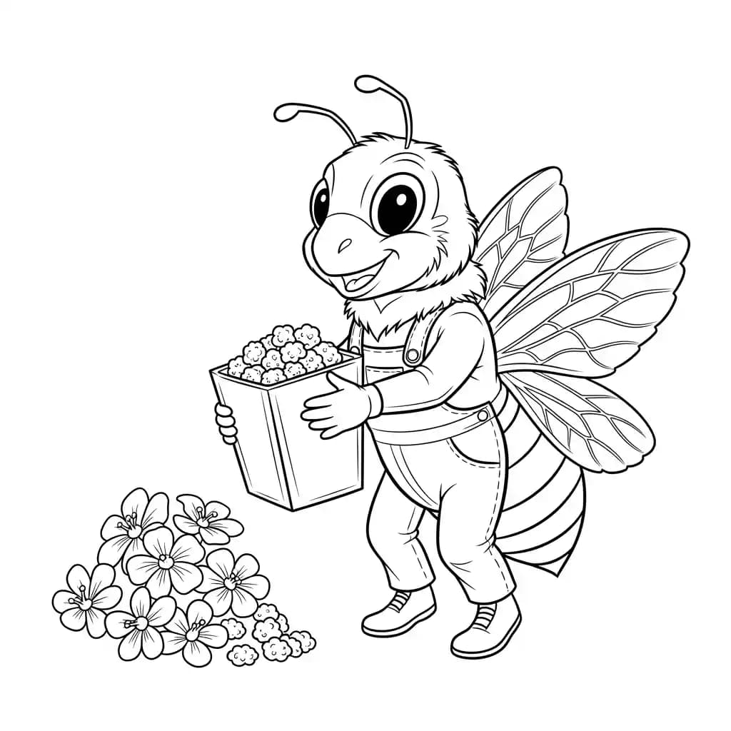 desenho fofo de abelha para colorir