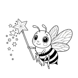 desenho fofo de abelha para colorir