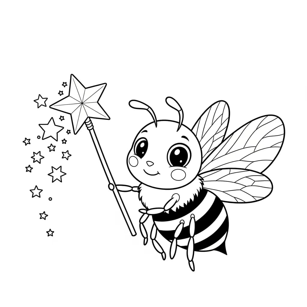 desenho fofo de abelha para colorir