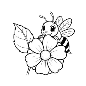 desenho fofo de abelha para colorir